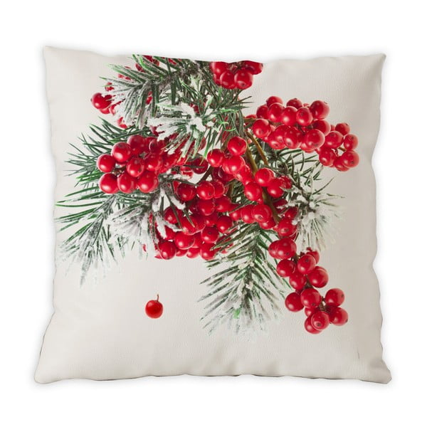 Dwustronna poduszka bawełniana Berries Christmas, 40x40 cm