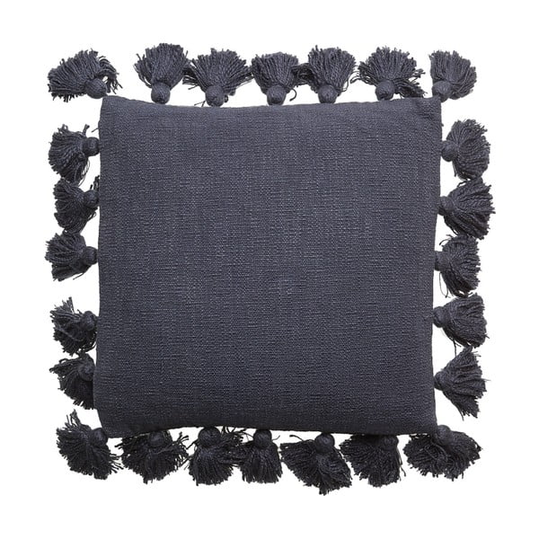Granatowa poduszka bawełniana Bloomingville Cushion Mero, 45x45 cm
