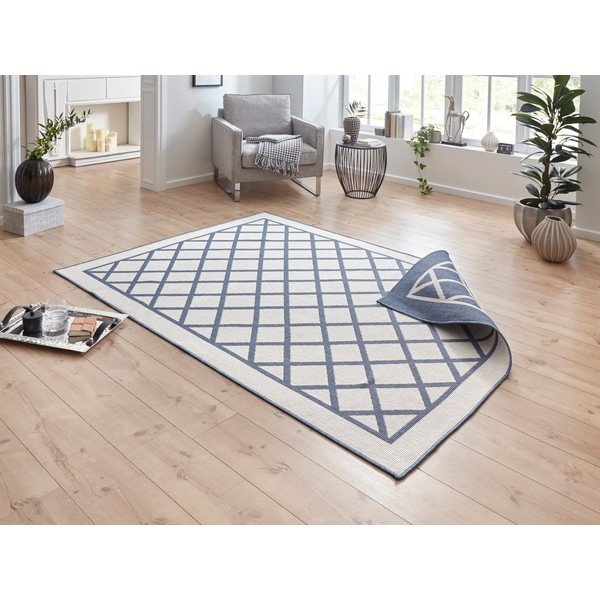Niebiesko-kremowy dywan odpowiedni na zewnątrz NORTHRUGS Sydney, 150x80 cm-image-1