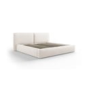 Beżowe tapicerowane łóżko dwuosobowe ze schowkiem i stelażem 180x200 cm Arendal – Cosmopolitan Design