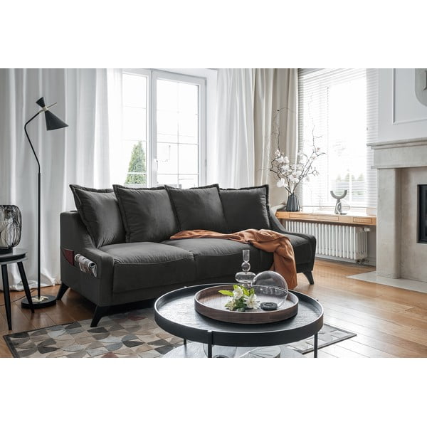 Ciemnoszara aksamitna sofa Miuform Royal Rose-image-4