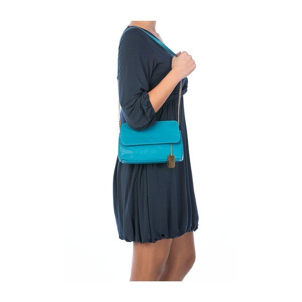 Skórzana torebka Envelope Turquoise-image-4