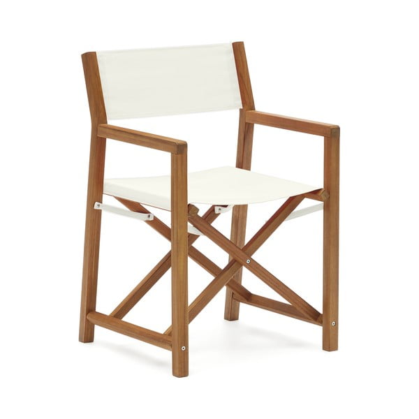Białe/naturalne drewniane krzesła ogrodowe zestaw 2 szt. Thianna – Kave Home