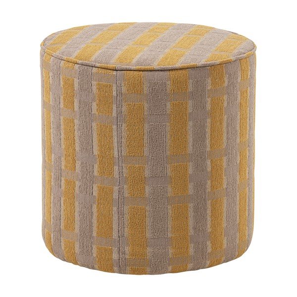 Żółty puf z tkaniny szenilowej Sarli – WOOOD