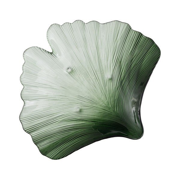 Szklana taca dekoracyjna 31x33 cm Gingko – Ixia