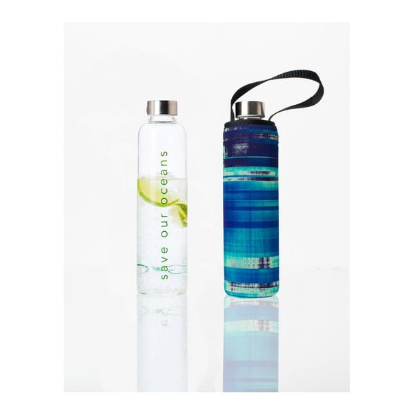 Podróżna szklana butelka termiczna z pokrowcem BBYO Glassy, 750 ml