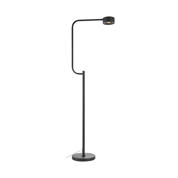 Czarna lampa stojąca LED ze ściemniaczem z metalowym kloszem (wysokość 130 cm) Hugo – Markslöjd