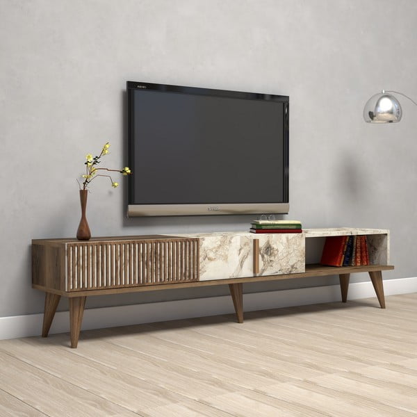 Szafka pod TV w dekorze marmuru 180x40 cm Milan – Kalune Design-image-3