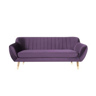 Fioletowa aksamitna sofa Mazzini Sofas Benito, 188 cm