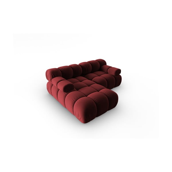 Czerwona aksamitna sofa 191 cm Bellis – Micadoni Home-image-4