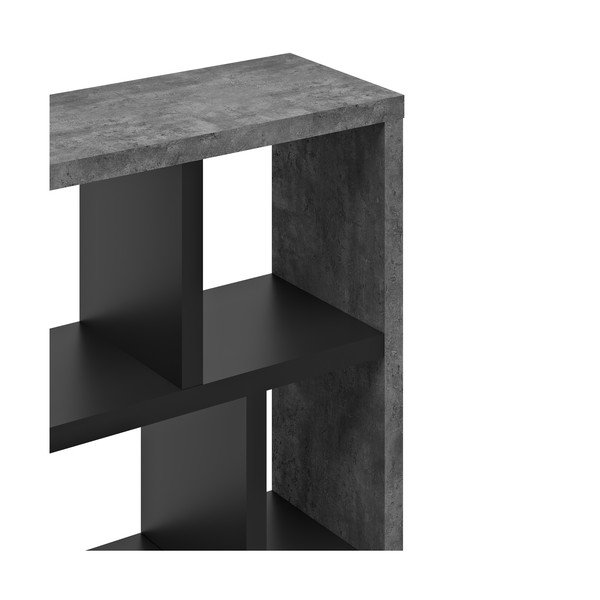 Czarno-ciemnoszary regał w dekorze betonu 70x159 cm Berlin – TemaHome-image-3