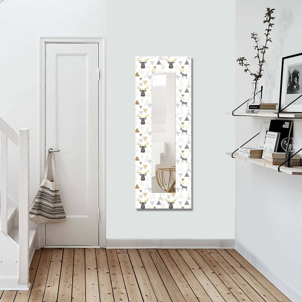 Lustro ścienne z drewnianą ramą 40x120 cm – Wallity-image-1