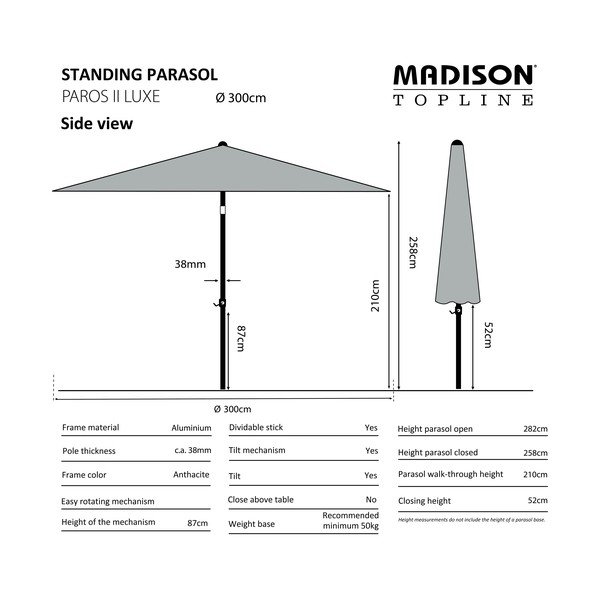Beżowy parasol ogrodowy ø 300 cm Paros II − Madison-image-1