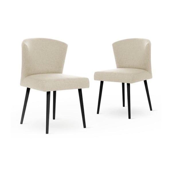 Zestaw 2 kremowych krzeseł z czarnymi nogami My Pop Design Richter