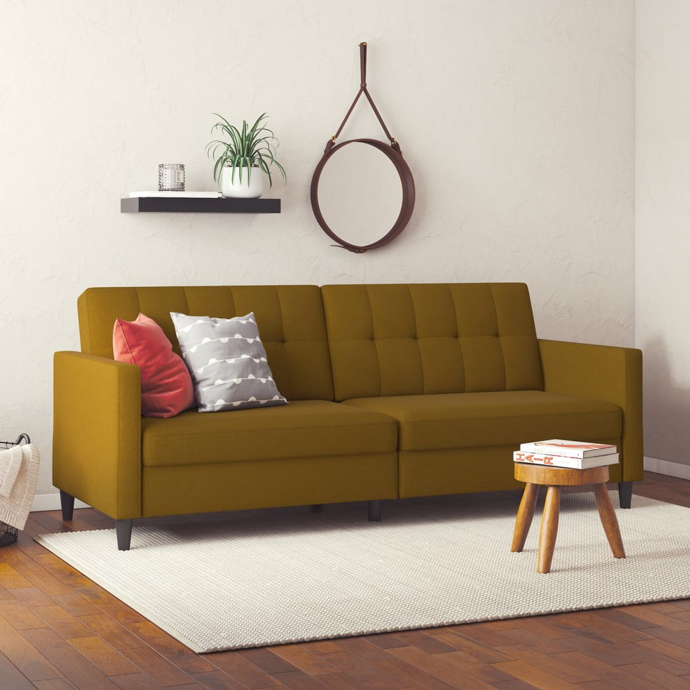 Żółta rozkładana sofa 82 cm Hartford – Støraa (zdjęcie 5)