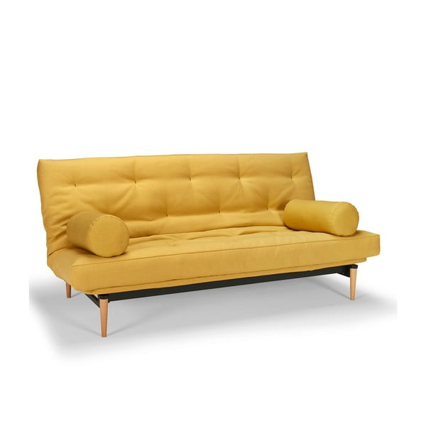 Żółta sofa rozkładana Innovation Colpus