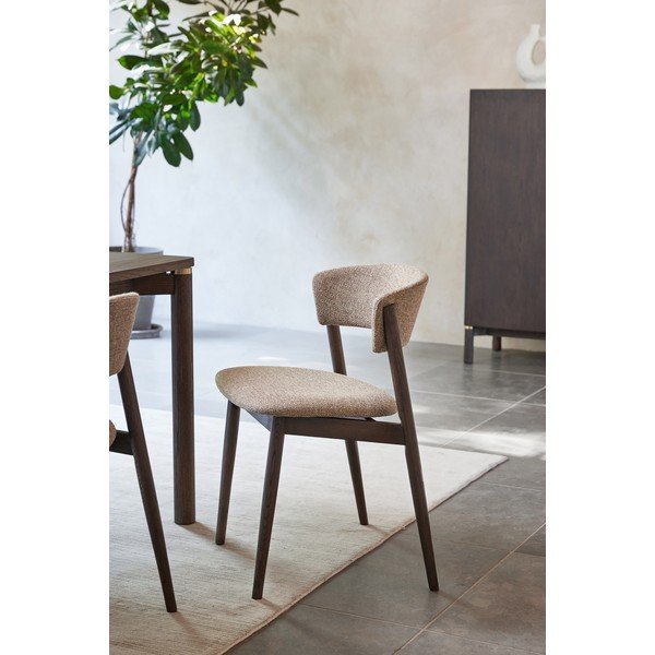 Beżowo-ciemnobrązowe metalowe krzesła zestaw 2 szt. Revere – Unique Furniture-image-2