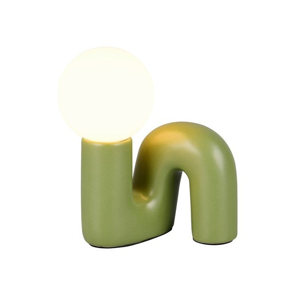 Zielona lampa stołowa ceramiczna (wysokość 21,5 cm) Quinn – Reality-image-3
