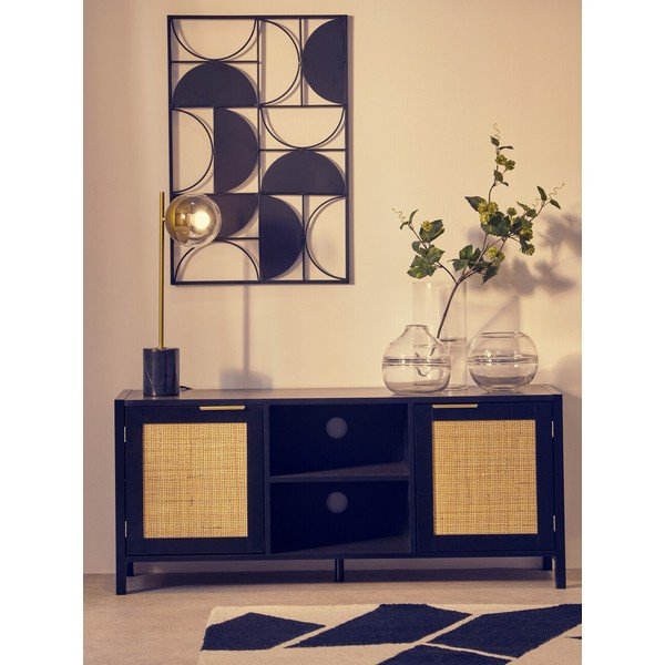 Czarna szafka pod TV 120x52x38 cm Sherman – Premier Housewares-image-3