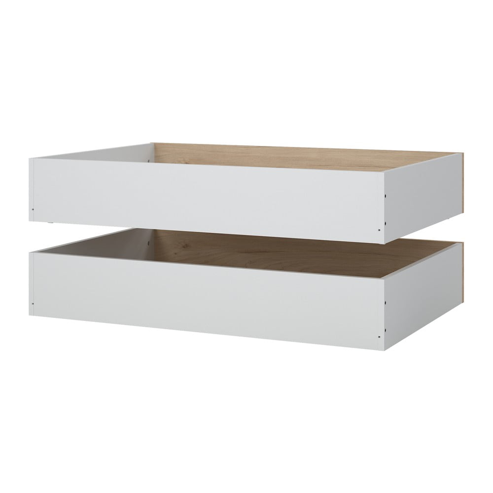 Szuflady pod łóżko w naturalnym kolorze zestaw 2 szt. 90x190/140x190 cm Naia – Tvilum (zdjęcie 7)