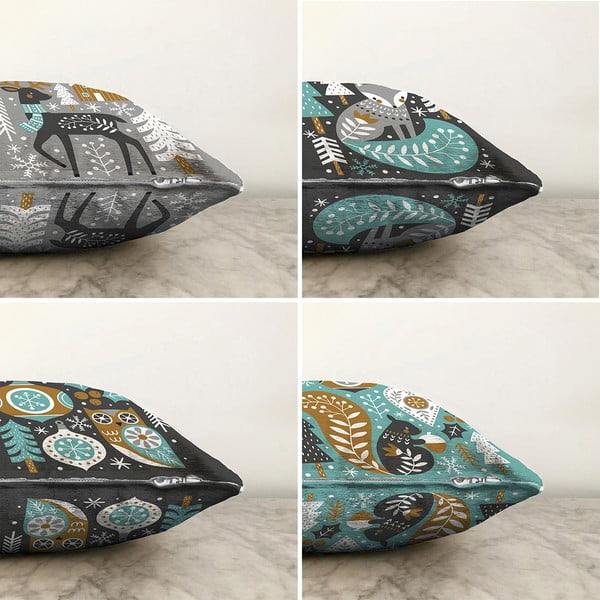 Zestaw 4 poszewek na poduszki Minimalist Cushion Covers Winter Forest, 55x55 cm-image-1