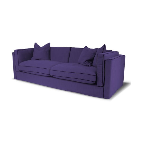 Jasnofioletowa sofa trzyosobowa Rodier Organdi