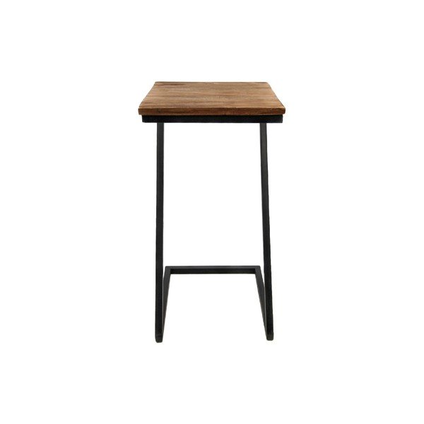 Stolik z blatem z egzotycznego drewna HMS collection, wys. 68 cm-image-3