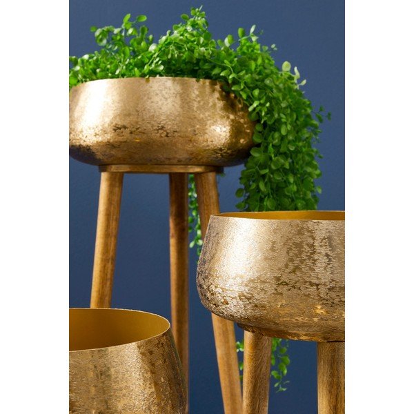 Metalowe ręcznie wykonane osłonki na doniczki zestaw 3 szt. ø 37,5 cm Varanasi – Bizzotto-image-2