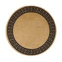 Okrągła wycieraczka z naturalnego włókna kokosowego Artsy Doormats Greek Border, ⌀ 70 cm