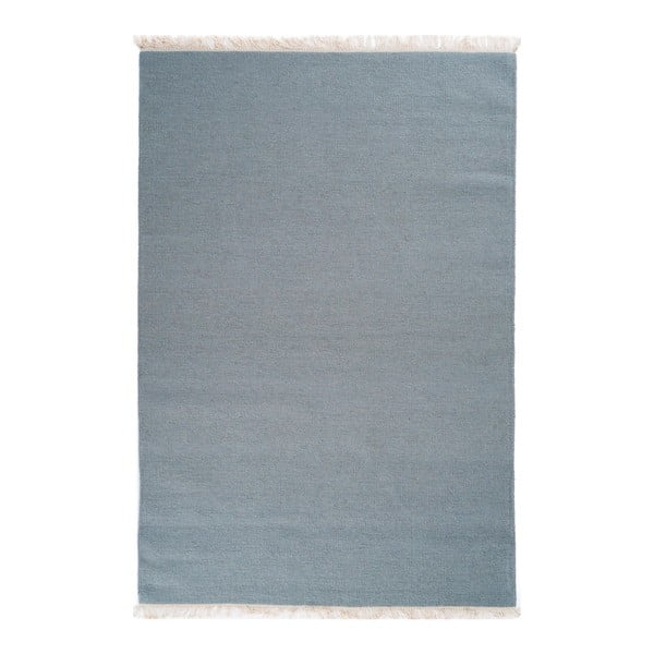 Szaro-niebieski dywan wełniany ręcznie tkany Linie Design Solid, 200x300 cm