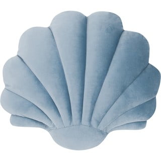 Niebieska aksamitna poduszka dekoracyjna Westwing Collection Shell, 28x30 cm