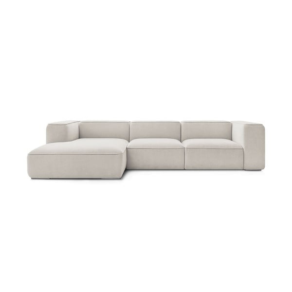 Beżowy narożnik z materiału bouclé (lewostronny) Zephyr – Bobochic Paris