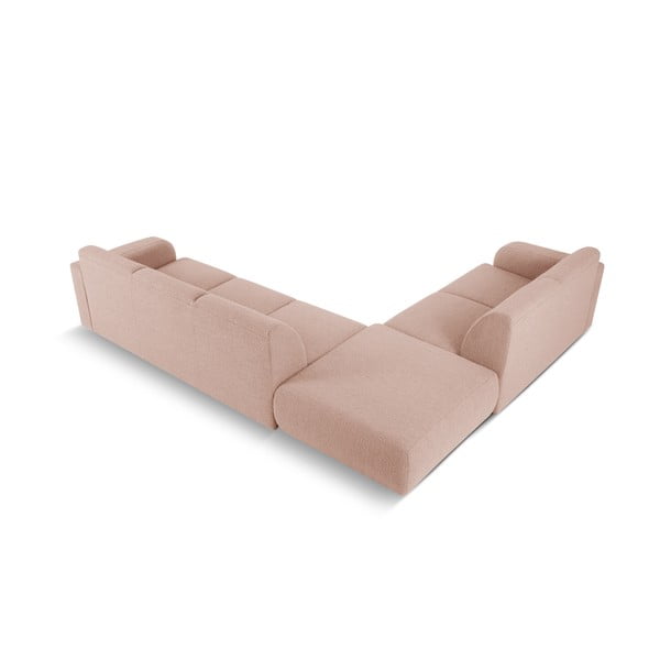 Różowy narożnik z materiału bouclé (lewostronny) Molino – Micadoni Home-image-3