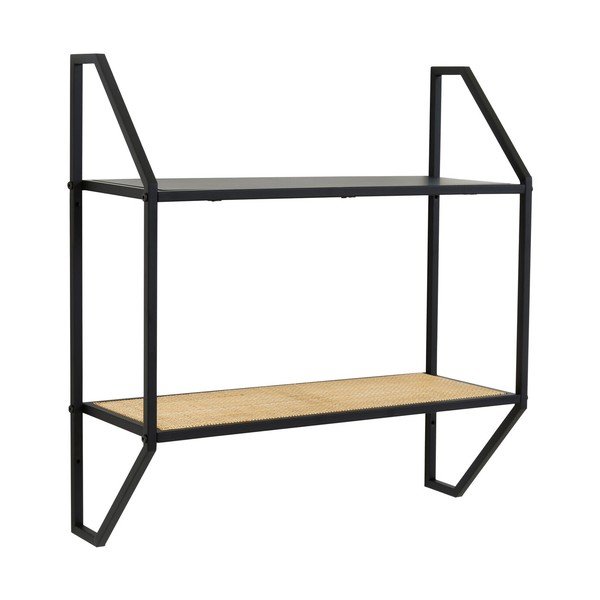 Czarna/w naturalnym kolorze wielopoziomowa metalowa półka 61 cm Depok – Premier Housewares