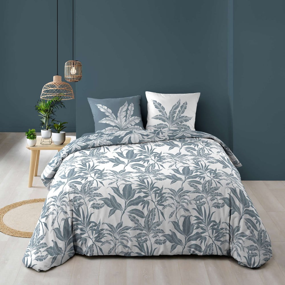 Biało-niebieska bawełniana pościel dwuosobowa 240x220 cm Hera – douceur d'intérieur (zdjęcie 3)