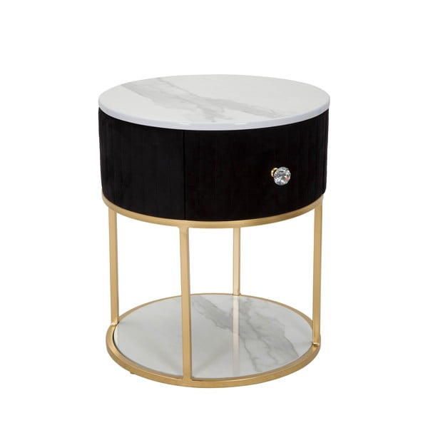 Szafka nocna w czarno-złotym kolorze Montpellier – Mauro Ferretti-image-1