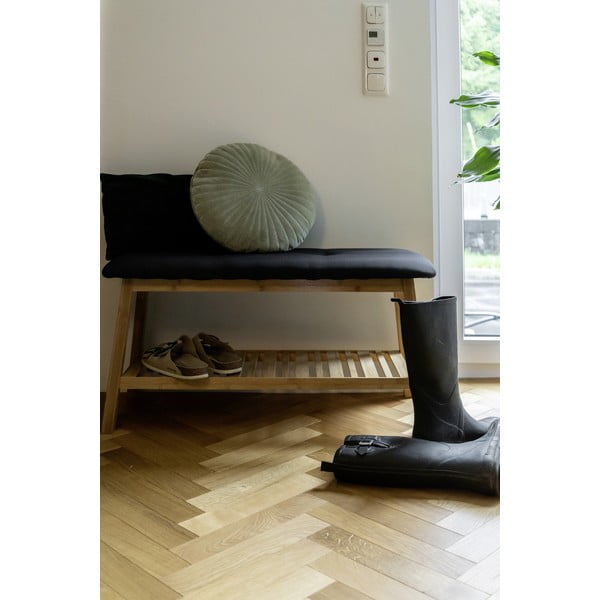 Czarno-naturalny bambusowy regał na buty z siedziskiem Ecori – Wenko-image-1