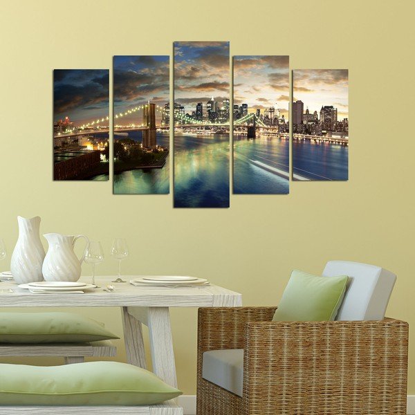 Obraz wieloczęściowy Bridge NYC, 110x60 cm-image-1