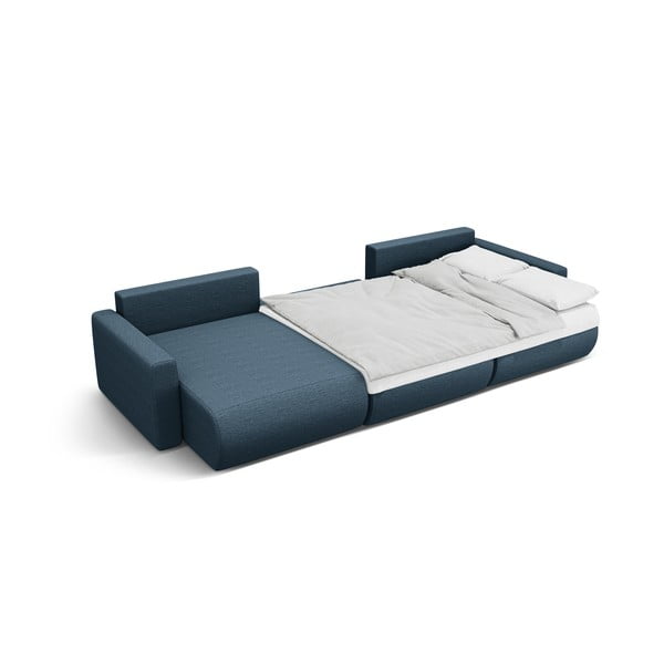 Ciemnoniebieski rozkładany narożnik ze schowkiem (w kształcie litery U) Belfast – Cosmopolitan Design-image-3