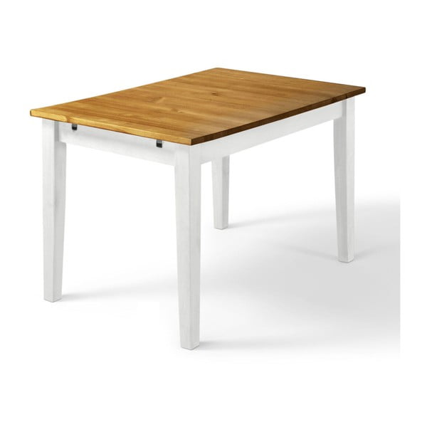Stół z litego drewna sosnowego z białymi nogami Støraa Daisy, 75x120 cm