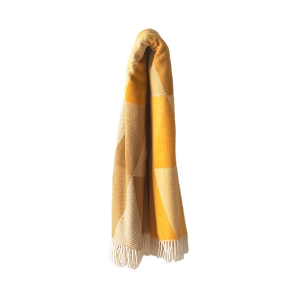 Żółty koc z dodatkiem bawełny Euromant Pisa, 140x180 cm
