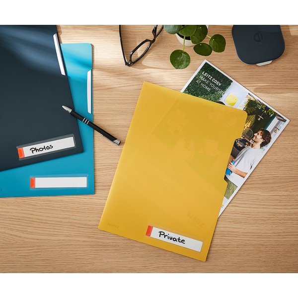Żółty folder z kieszonką na etykietę Leitz Cosy, A4-image-1