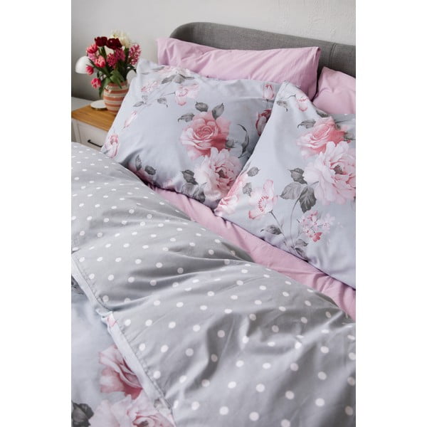 Szara bawełniana pościel dwuosobowa Bonami Selection Belle, 200x220 cm-image-4