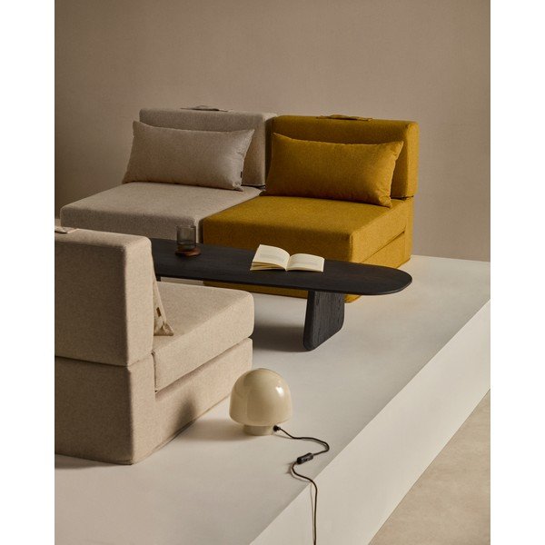 Musztardowy rozkładany fotel Arty – Kave Home-image-1