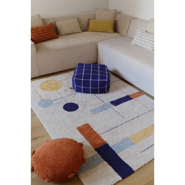 Beżowy bawełniany dywan odpowiedni do prania/tkany ręcznie 120x160 cm Geometrical Shapes – Lorena Canals-image-3