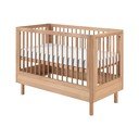 Łóżeczko z litego drewna dębowego z regulowaną wysokością 60x120 cm w naturalnym kolorze Forrest – Vipack