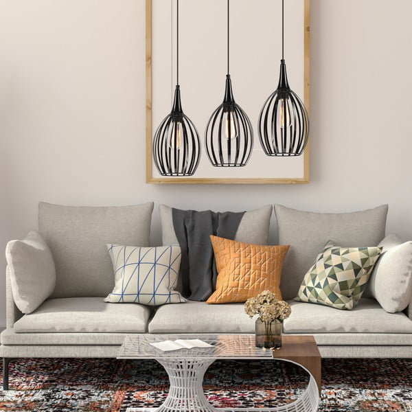 Czarna lampa wisząca ø 17,5 cm Vincent – LAMKUR-image-2