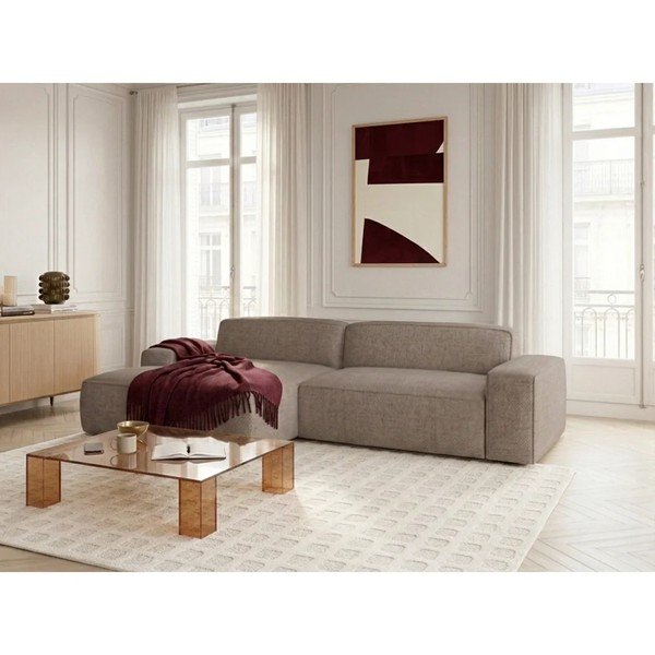 Szarobrązowy rozkładany/z elektryczną regulacją siedziska narożnik (lewostronny) Abel – Bobochic Paris-image-2