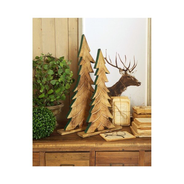 Zestaw 2 dekoracyjnych choinek drewnianych Orchidea Milano Pinetrees Lento