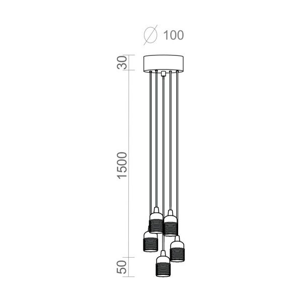 Lampa BI z pięcioma kablami gold/black/black-image-1